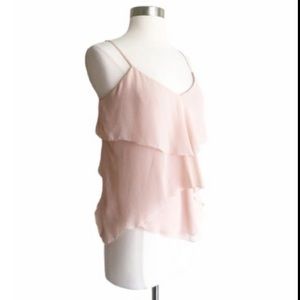 Intermix pink silk layered tank |